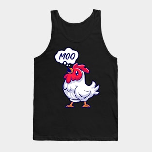 Moo Chicken Cow Funny Meme Humor Joke Teacher Gift Tank Top